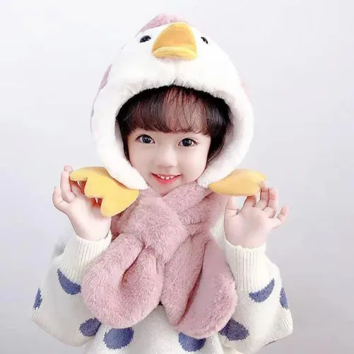 Cute Baby Hat Scarf Winter Cap (1 pc)